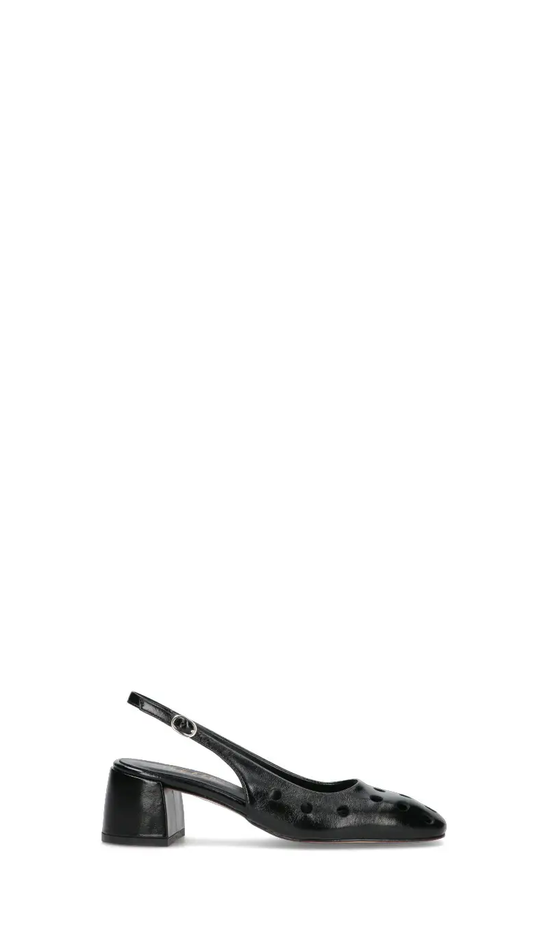 Slingback donna nera in pelle Vario