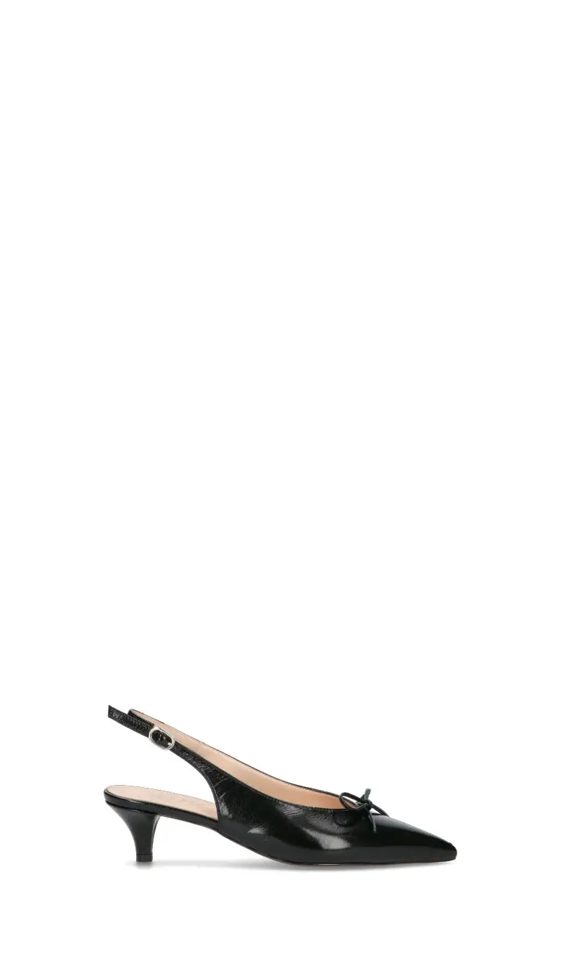 Slingback donna nera in pelle Vario