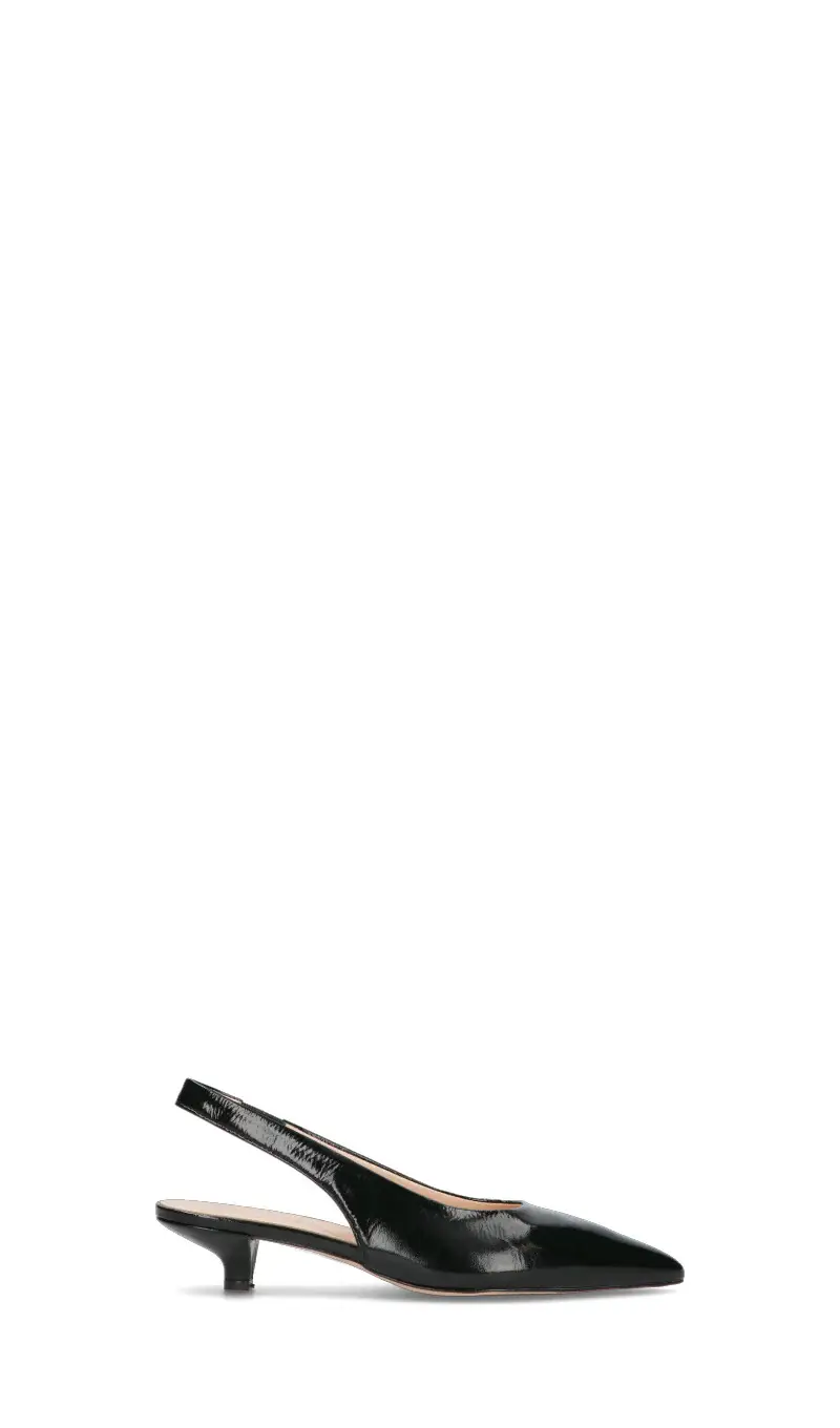 Slingback donna nera in pelle Vario