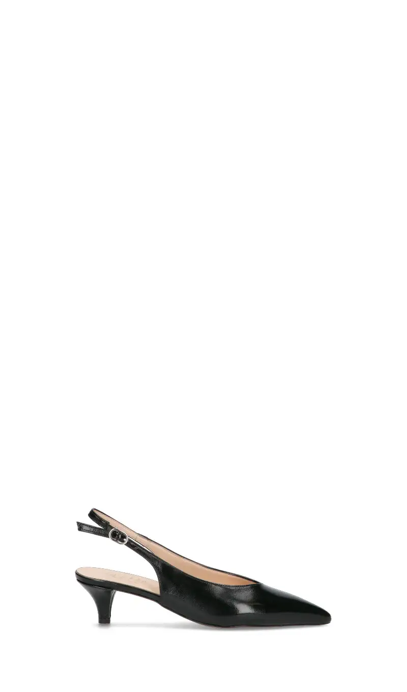 Slingback donna nera in pelle Vario