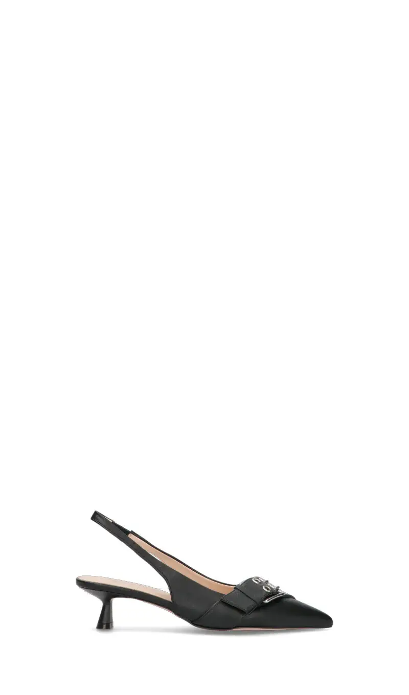 Slingback donna nera in pelle Vario