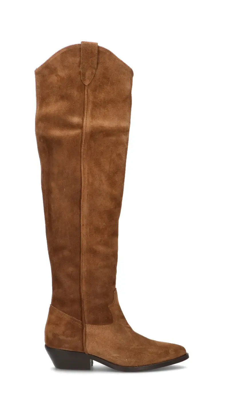 Stivale donna marrone in suede Vario