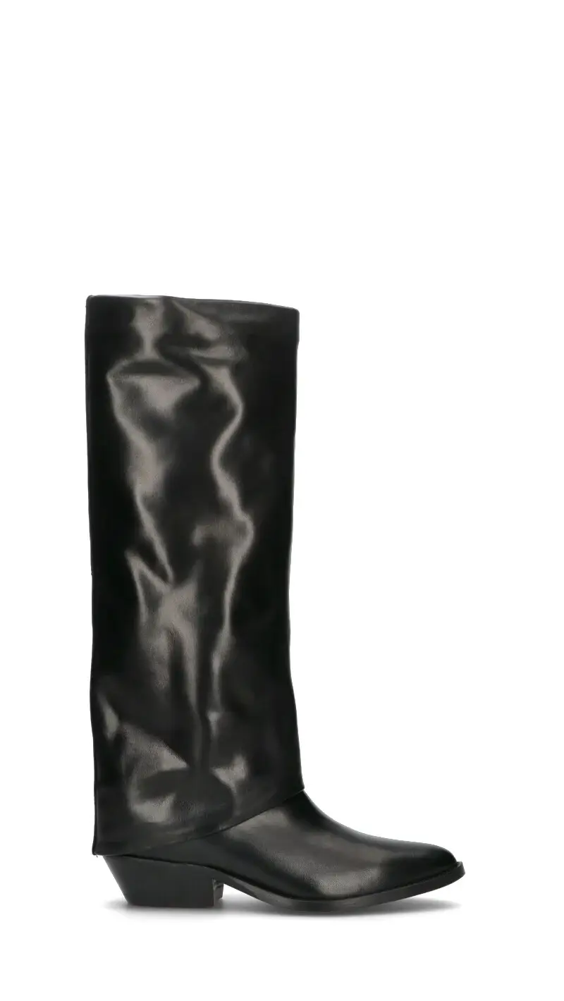 Stivale donna nero in pelle Vario