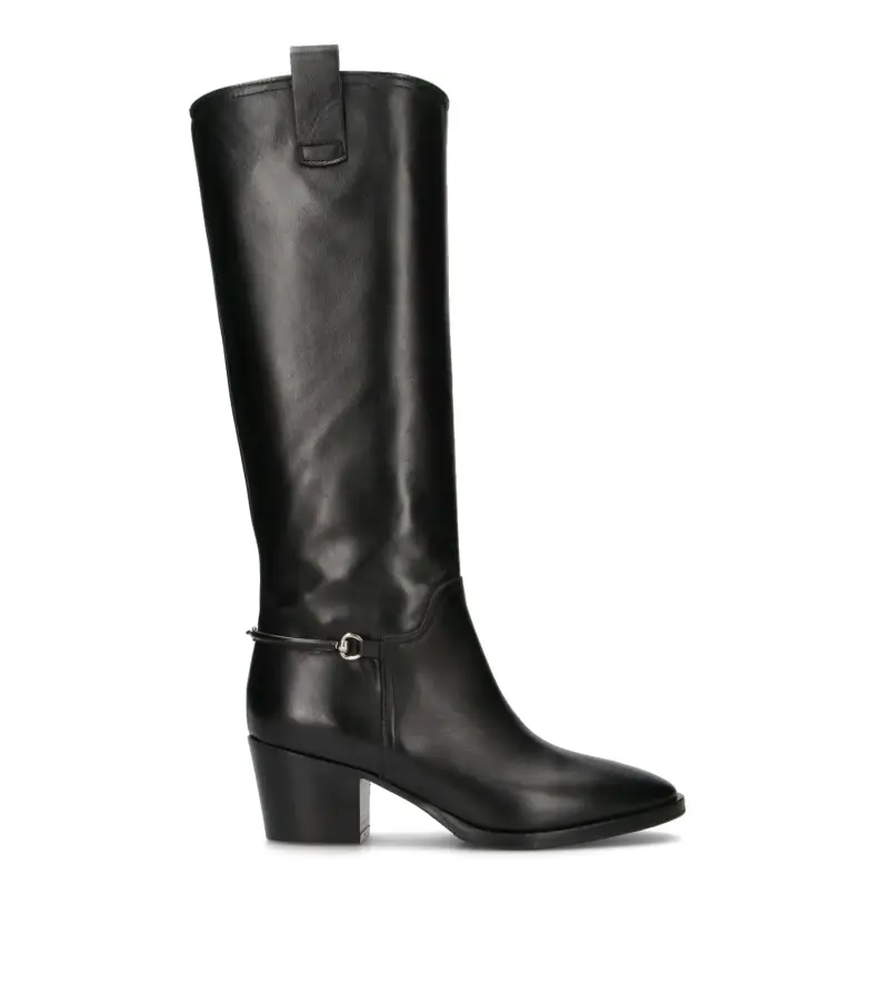 Stivale donna nero in pelle Vario