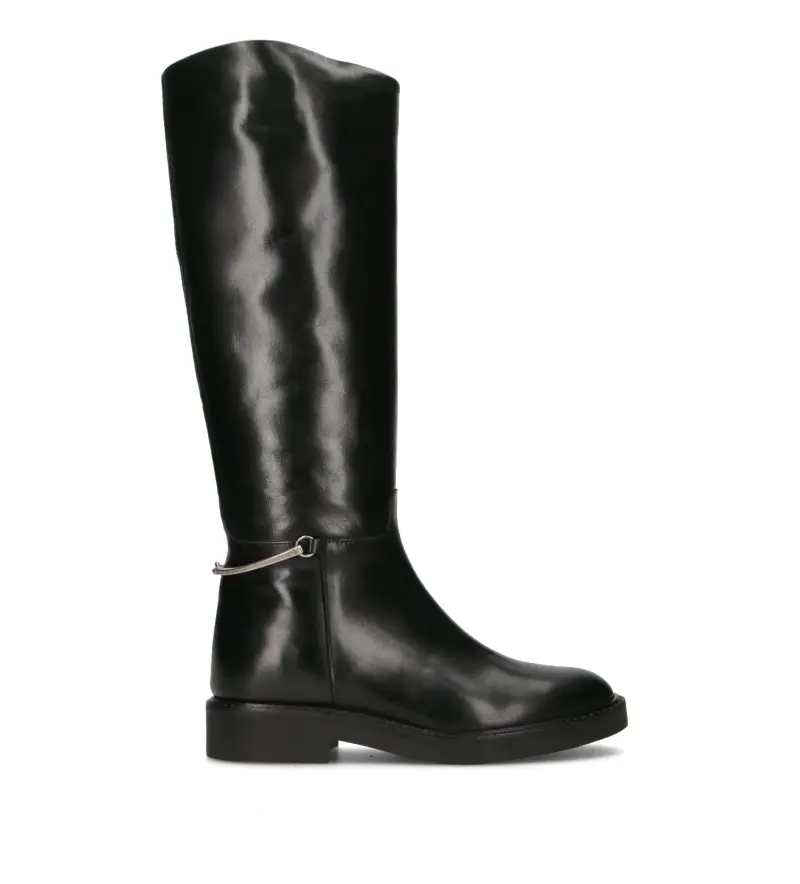 Stivale donna nero in pelle Vario