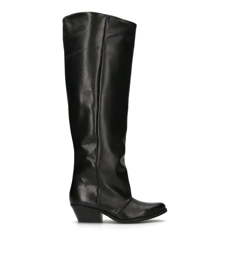 Stivale donna nero in pelle Vario