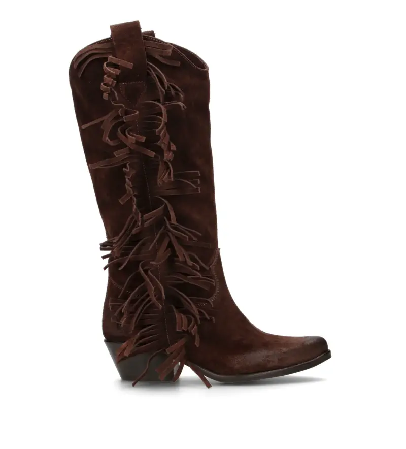 Stivale donna testa di moro con frange Vario