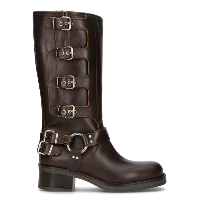 Stivale donna testa di moro in pelle Vario