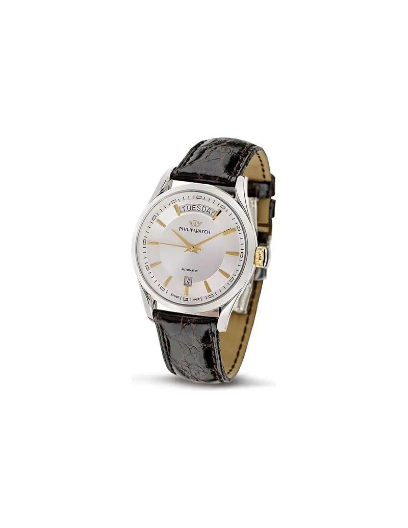 Orologio PHILIP WATCH Sunray R8221680006 Silver/Gold con cinturino in pelle marrone