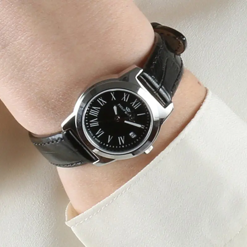 Orologio Philip Watch Timeless Per Donna, Acciaio, Pelle, Nero miniatura 2
