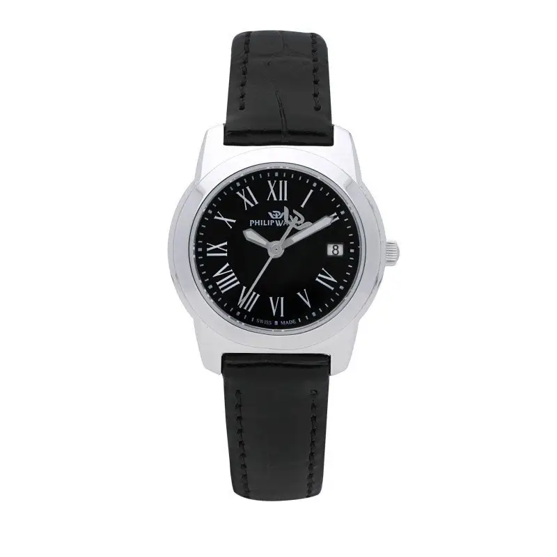 Orologio Philip Watch Timeless Per Donna, Acciaio, Pelle, Nero