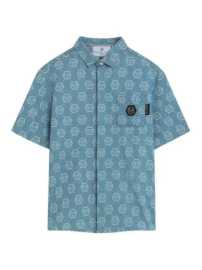 Camicia Con Logo Blu