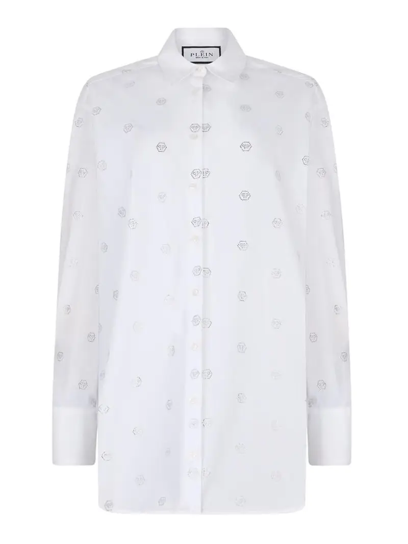 Camicia con monogramma Bianco