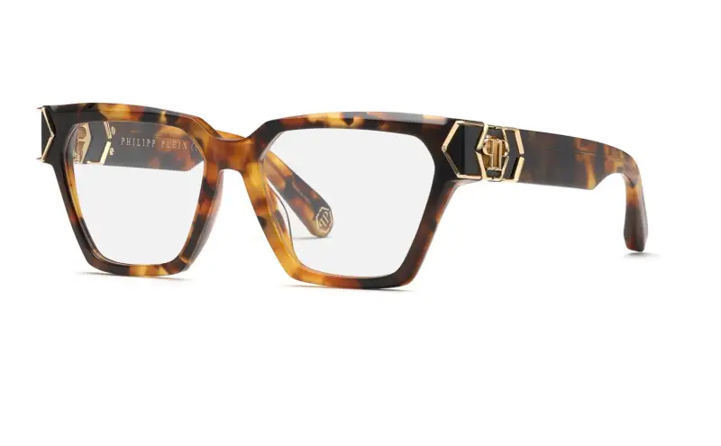 Philipp Plein Montature da vista Donna Acetato Havana Squadrata