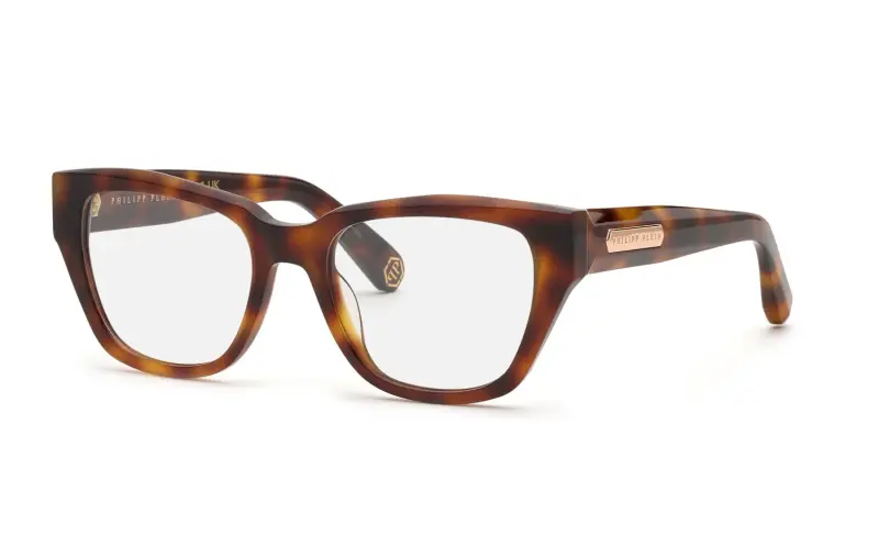 Philipp Plein Montature da vista Donna Acetato Havana Squadrata