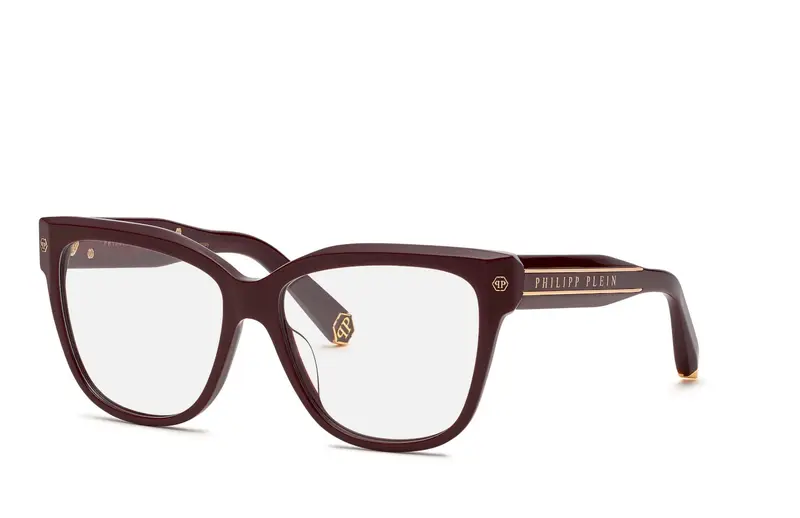 Philipp Plein Donna VPP051M PLEIN FLYING BUTTERFLY  0G96 Montature da vista Acetato Bordeaux  Farfalla