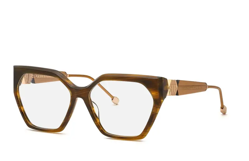 Philipp Plein Donna VPP068S PLEIN QUEEN  03BQ Montature da vista Acetato Marrone  Geometrica