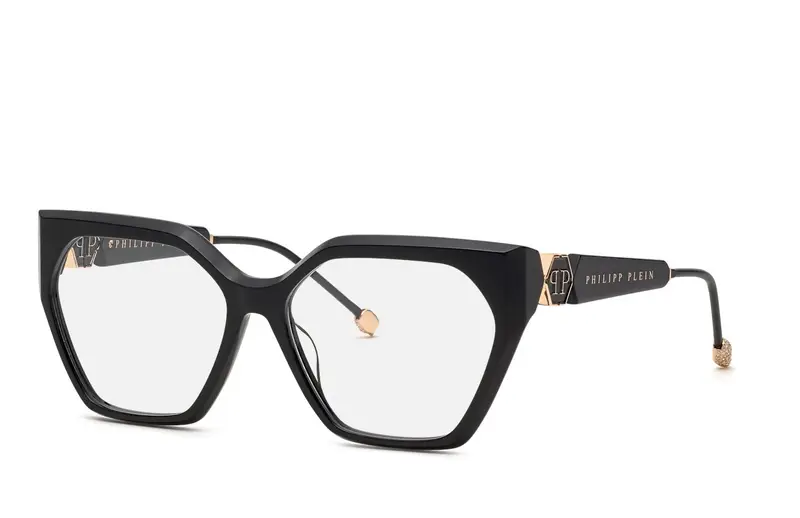 Philipp Plein Donna VPP068S PLEIN QUEEN 0700 Montature da vista Acetato Nero  Farfalla