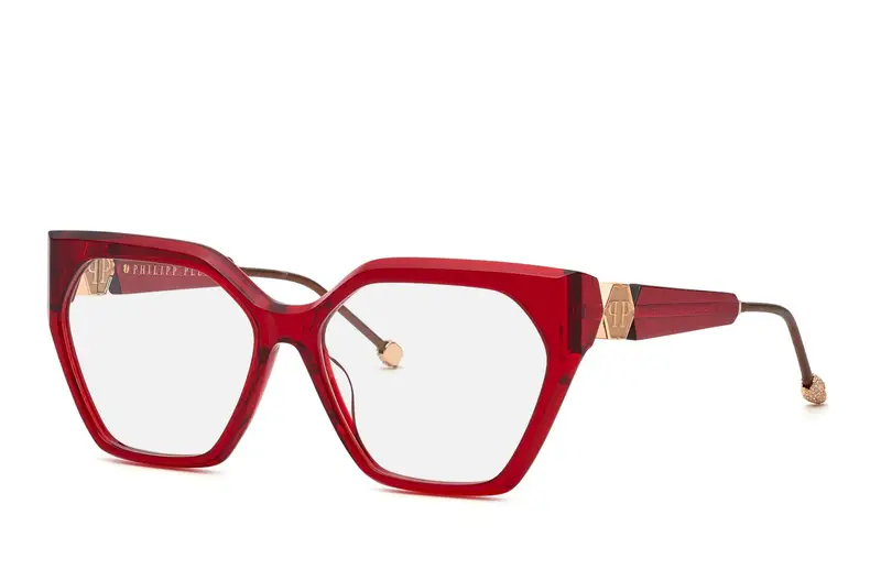 Philipp Plein Donna VPP068S PLEIN QUEEN  0V64 Montature da vista Acetato Rosso  Geometrica