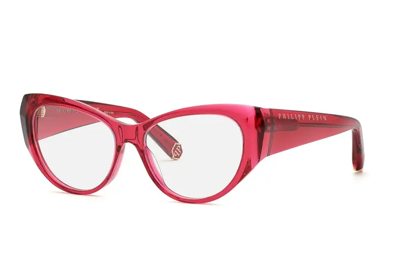 Philipp Plein Donna VPP101 PLEIN FLYING BUTTERFLY O.  0AGN Montature da vista Acetato Rosso  Farfalla