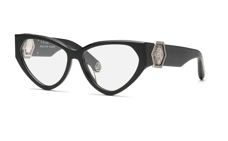 Philipp Plein Donna VPP163S PLEIN CAPTURE CRYSTAL O.  700K Montature da vista Acetato Nero  Cat Eye