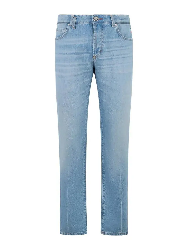 Jeans basic dal taglio dritto Blu