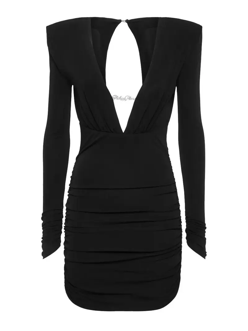 Mini abito a maniche lunghe Nero