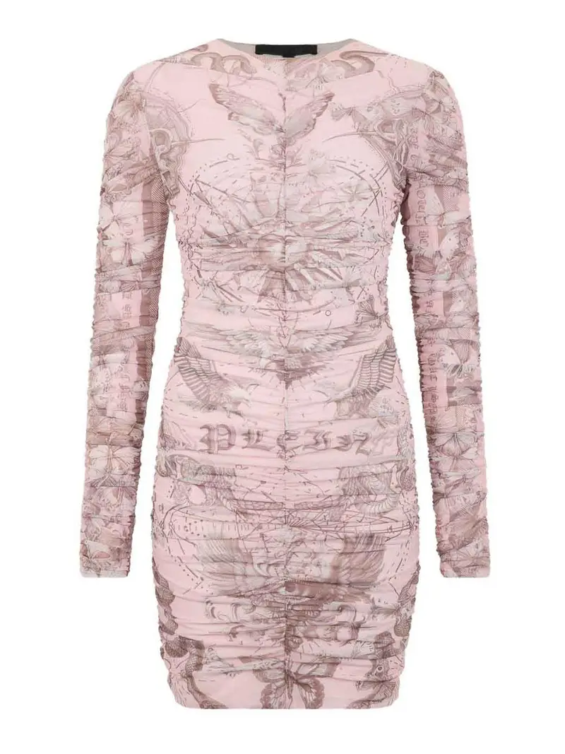 Mini Abito Drapeggiato Rosa