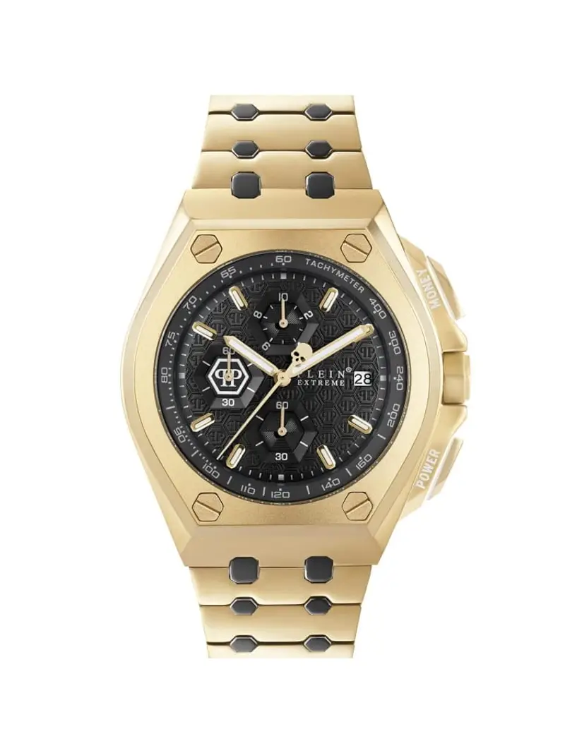 orologio plein extreme chrono 44m grey gold metal philipp plein