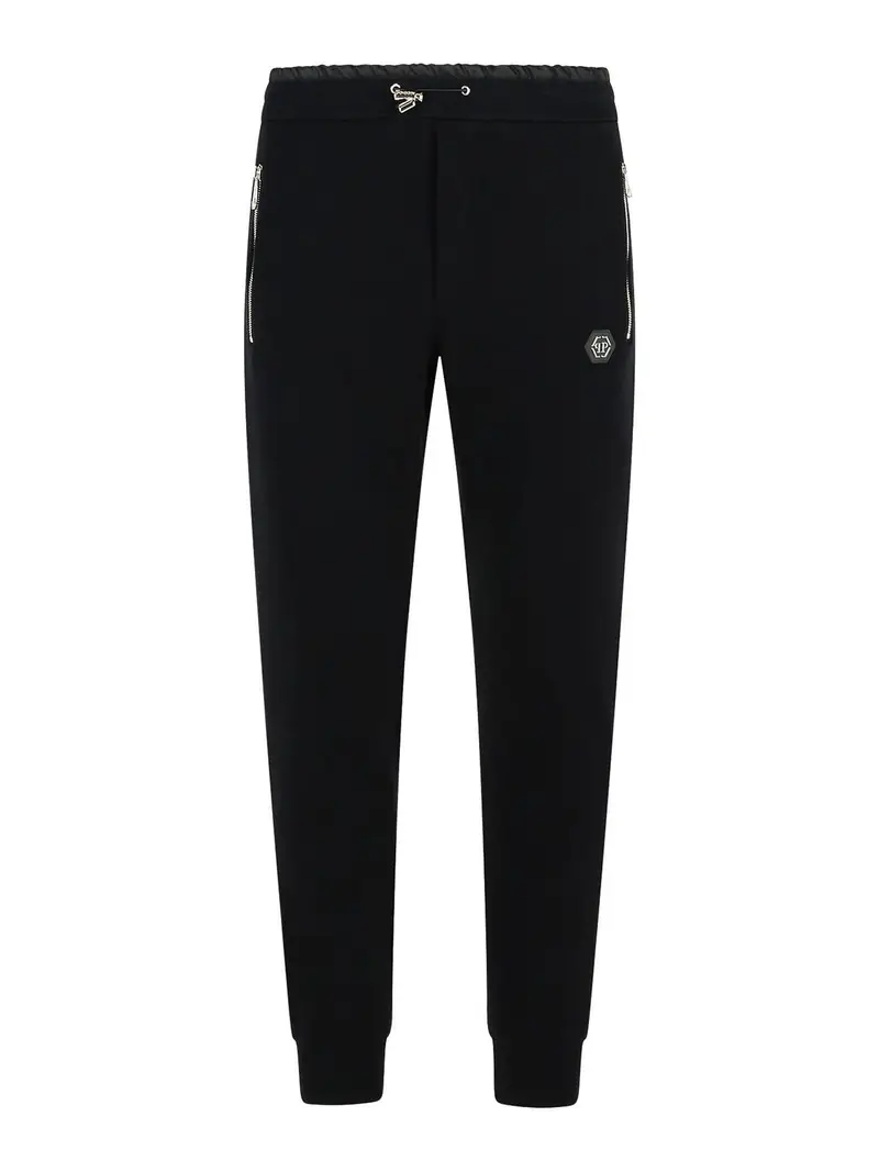 Pantaloni di cotone nero jogger