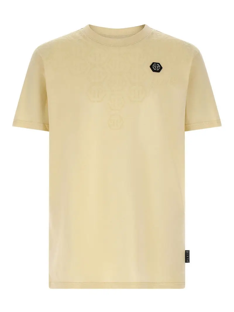T-shirt con monogramma Beige