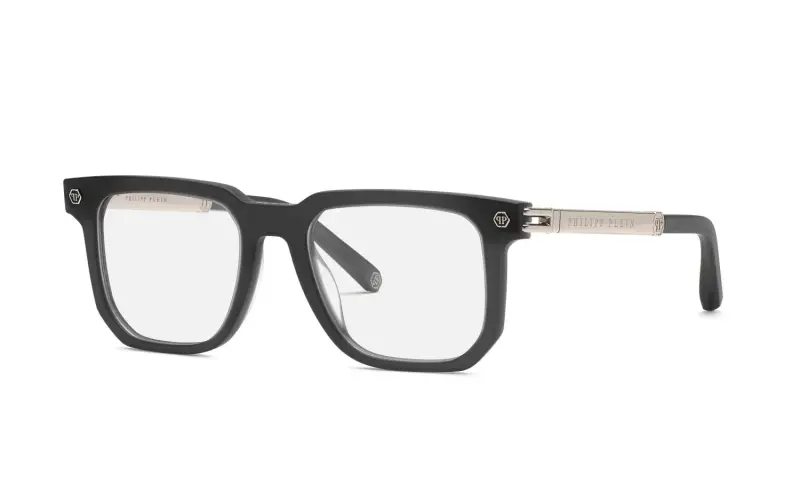 Philipp Plein Montature da vista Uomo in acetato grigio squadrate