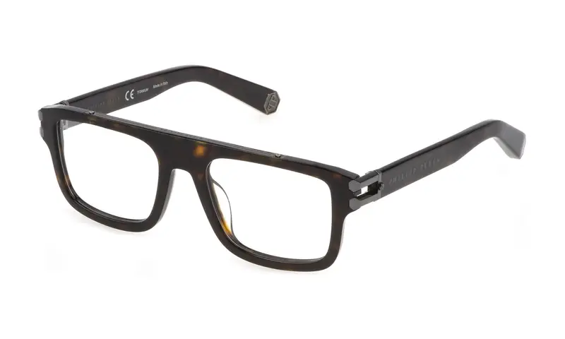 Philipp Plein Uomo VPP021M PLEIN LIGHTFIGHTER  722 Montature da vista Acetato Havana  Squadrata