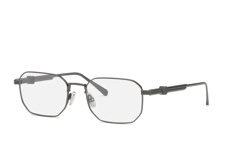 Philipp Plein Uomo VPP062M PLEIN CLASSICAL WAVES  568 Montature da vista Metallo Grigio  Geometrica