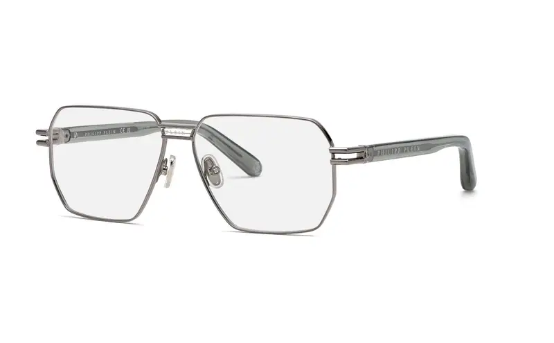 Philipp Plein Uomo VPP114M PLEIN ICON  509 Montature da vista Metallo Grigio  Geometrica