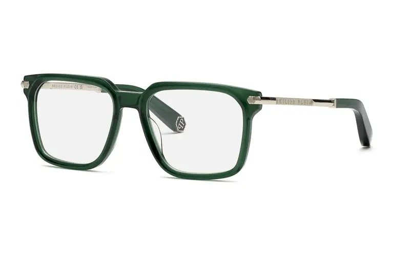 Philipp Plein Uomo VPP117M PURE PLEIN  0G61 Montature da vista Acetato Verde  Squadrata