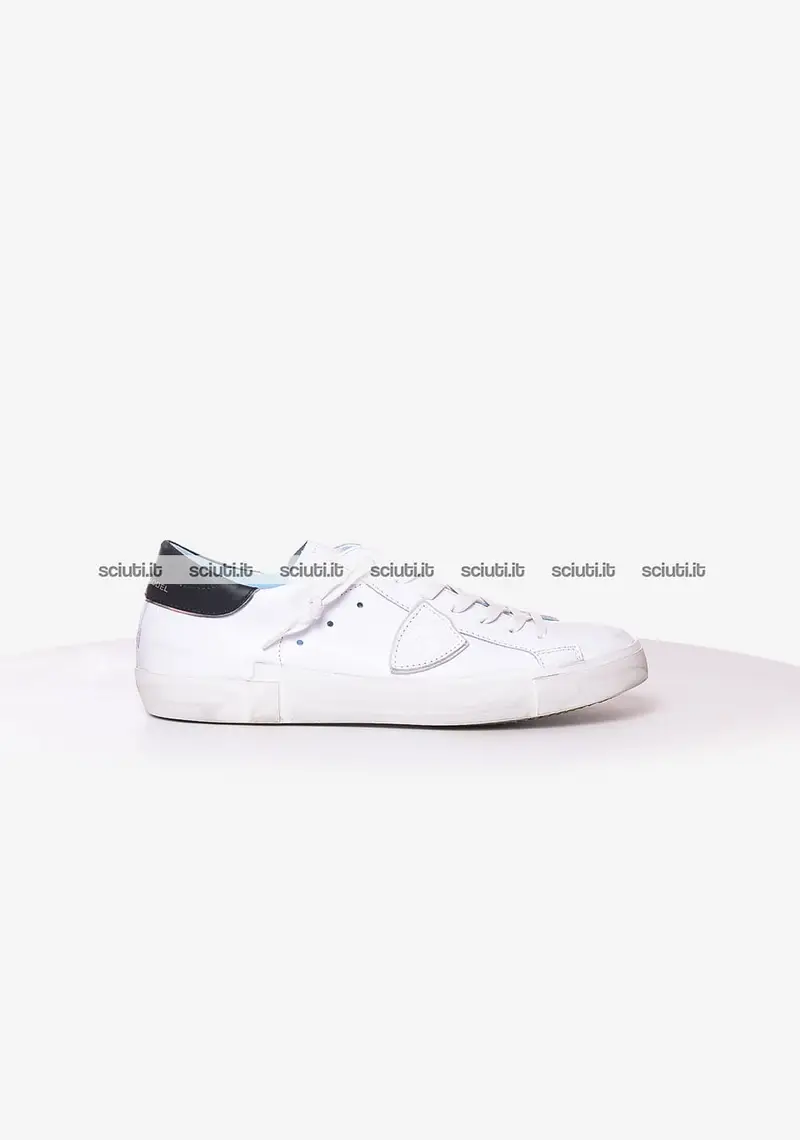Scarpe Philippe Model uomo bianco nero PRSX Veau in pelle