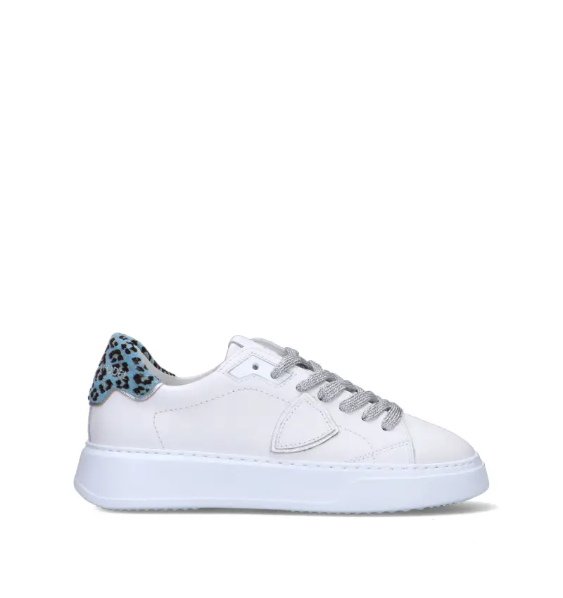 Sneaker donna bianca/azzurra in pelle Vario