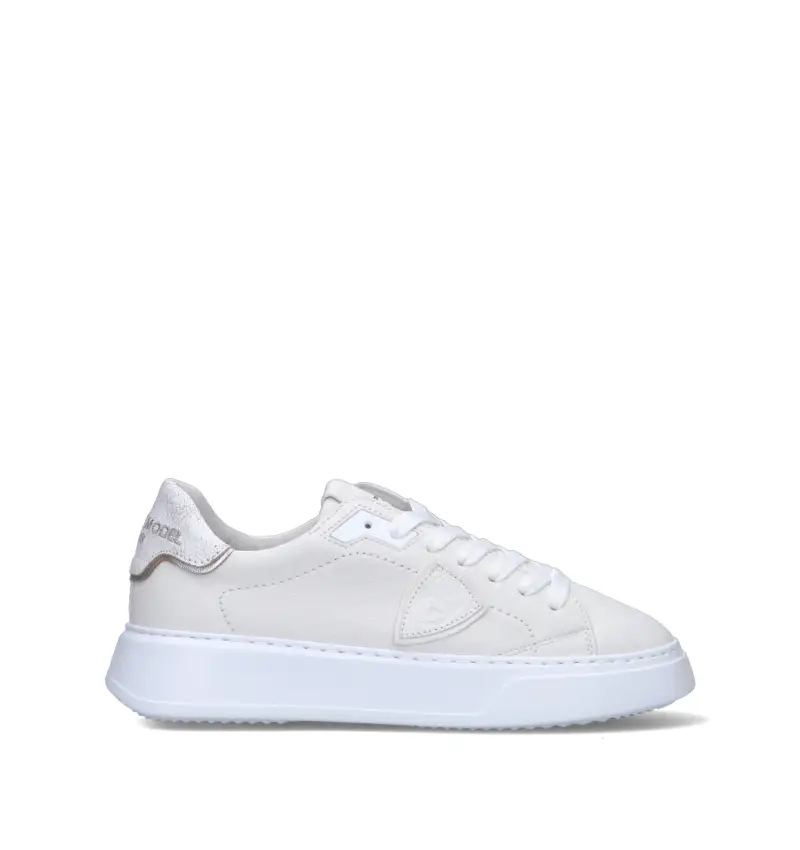 Sneaker donna bianca in pelle Vario