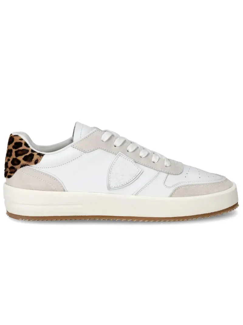 Sneaker Nice bianca/animalier donna Bianco