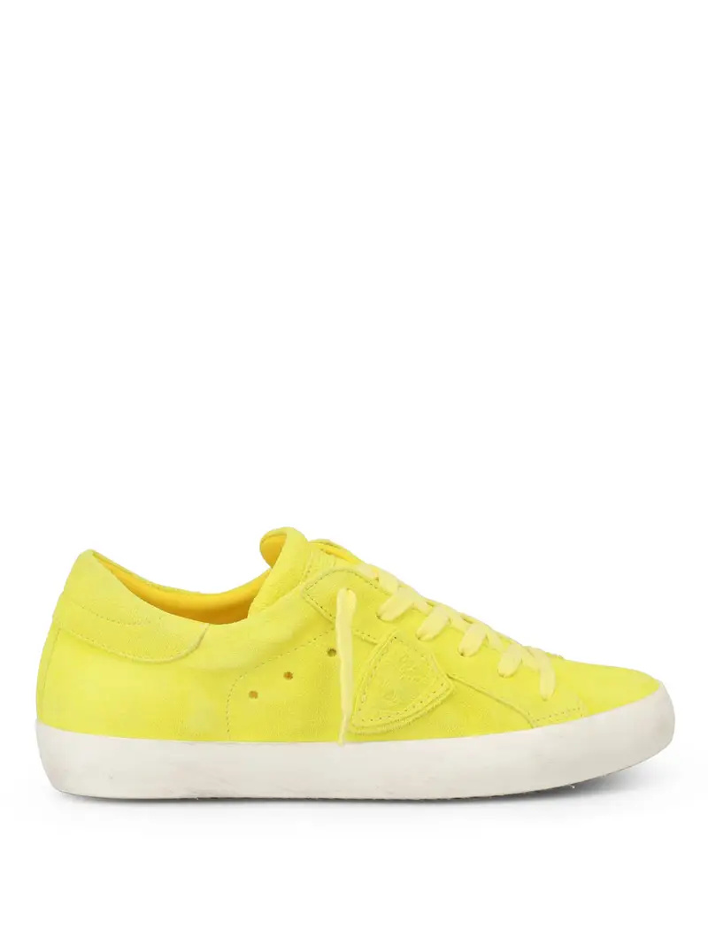Sneaker Paris in suede giallo fluo