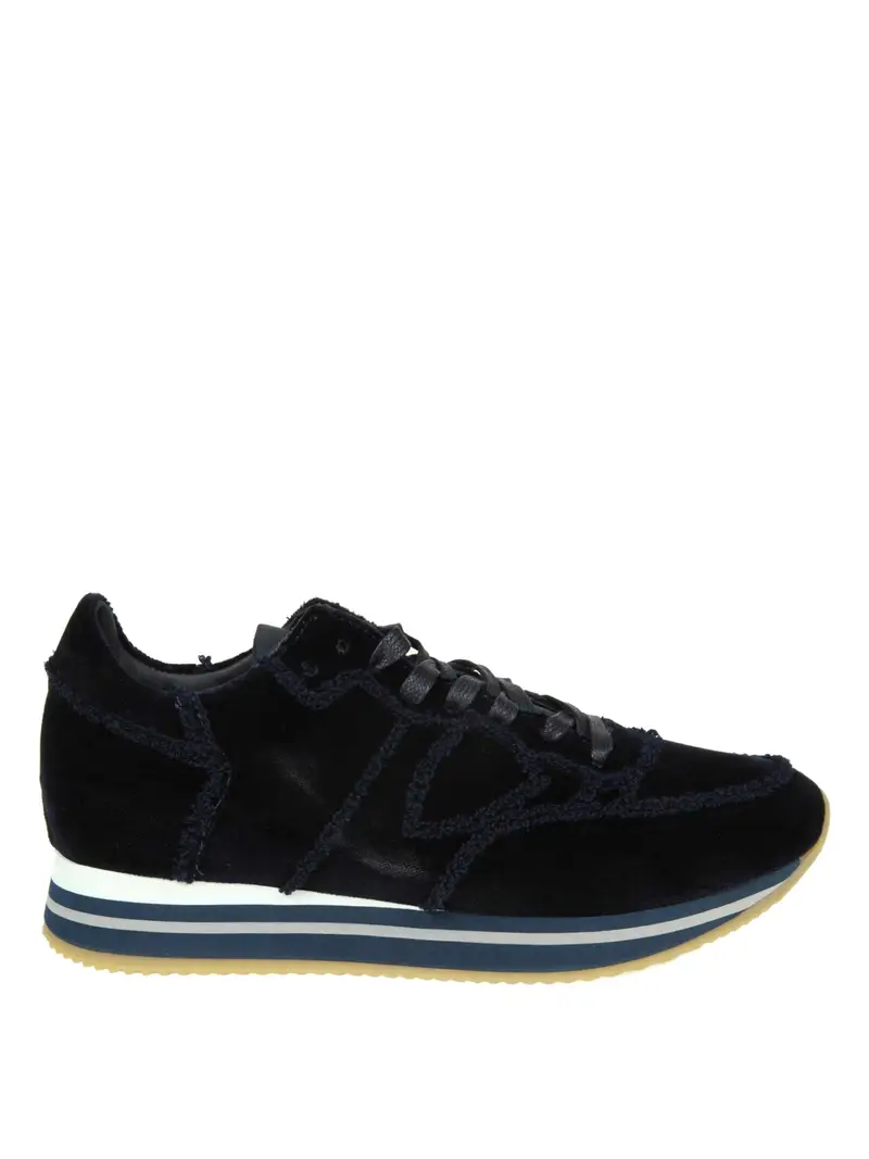Sneaker Tropez Higher in velour bleu Blu scuro