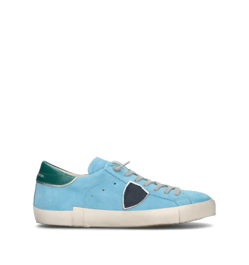 Sneaker uomo azzurra in suede Vario