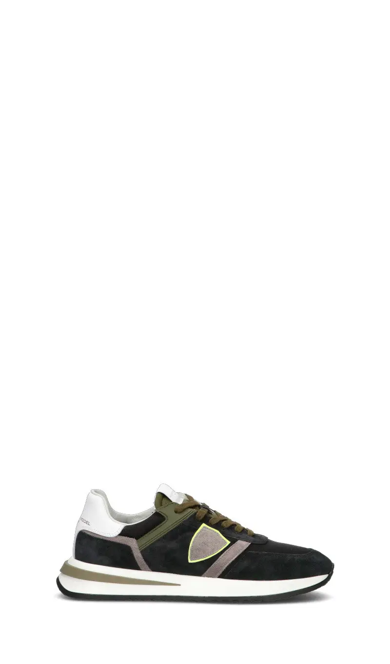 Sneaker uomo blu/verde in pelle Vario