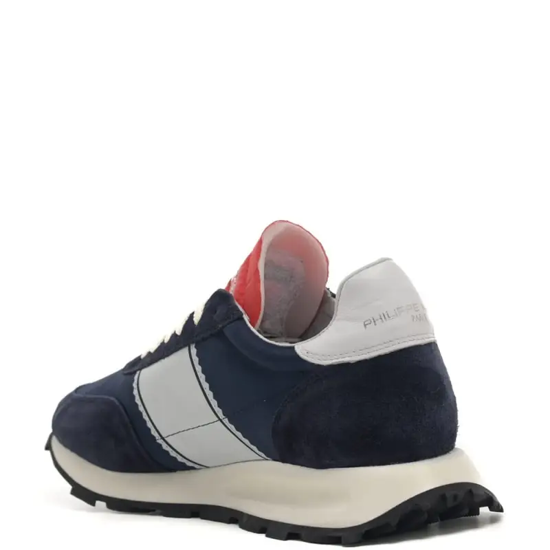 Philippe Model sneakers da uomo tour low man in vera pelle bleu white miniatura 2