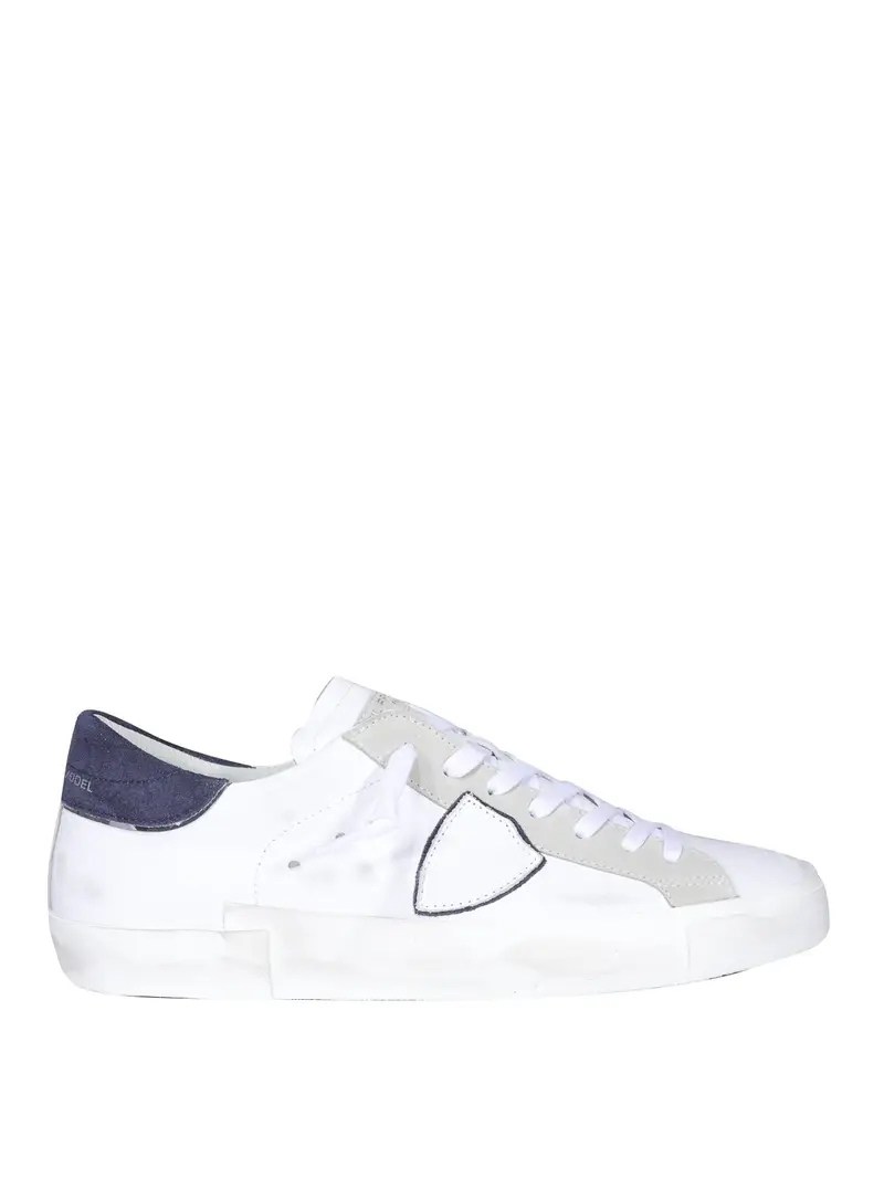 Sneakers in pelle con logo Bianco