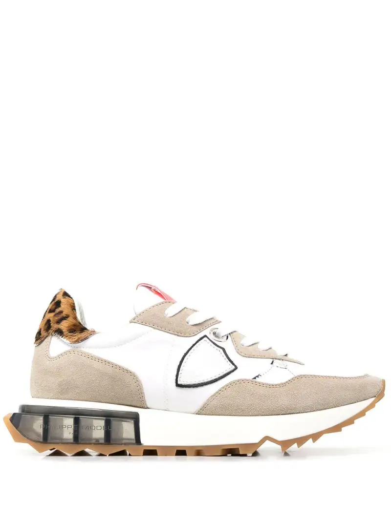 Sneakers La Rue Mondial animalier bianche/beige Bianco