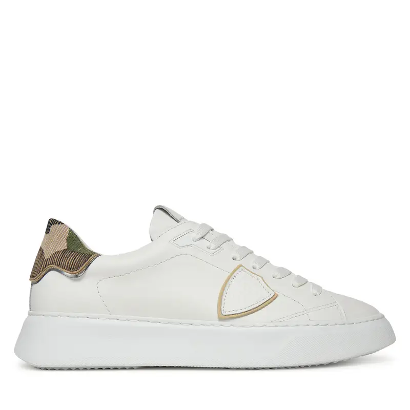 Sneakers Philippe Model Veau Camou Striching A012221 BTLU VCB3 VEAU Bianco