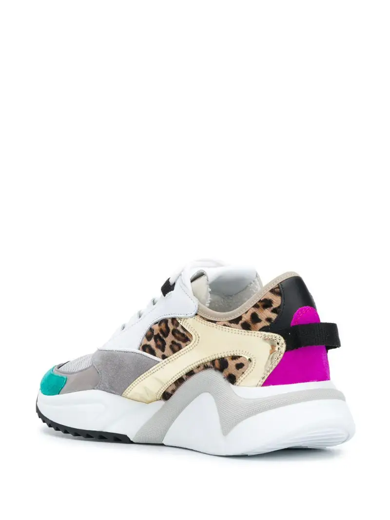 Sneakers runner bianca con fantasia animalier Bianco miniatura 3