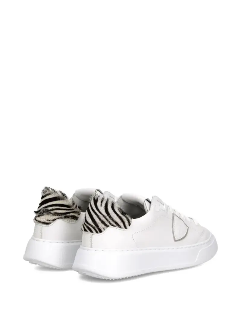 Sneakers Temple bianche con dettaglio zebrato Bianca miniatura 2